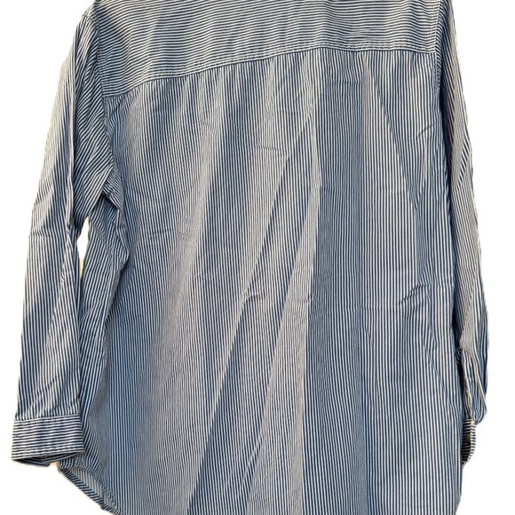 Womens Sz 18W 20W Just My Size Long Sleeve Denim Striped Fall Blouse - Picture 2 of 4